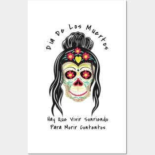 Day of the Dead Mexican Skull Chicana Santa Muerte Gifts Posters and Art